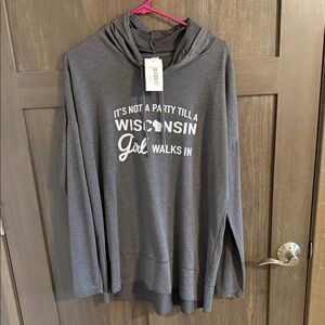 Gray Wisconsin Girl Hoodie